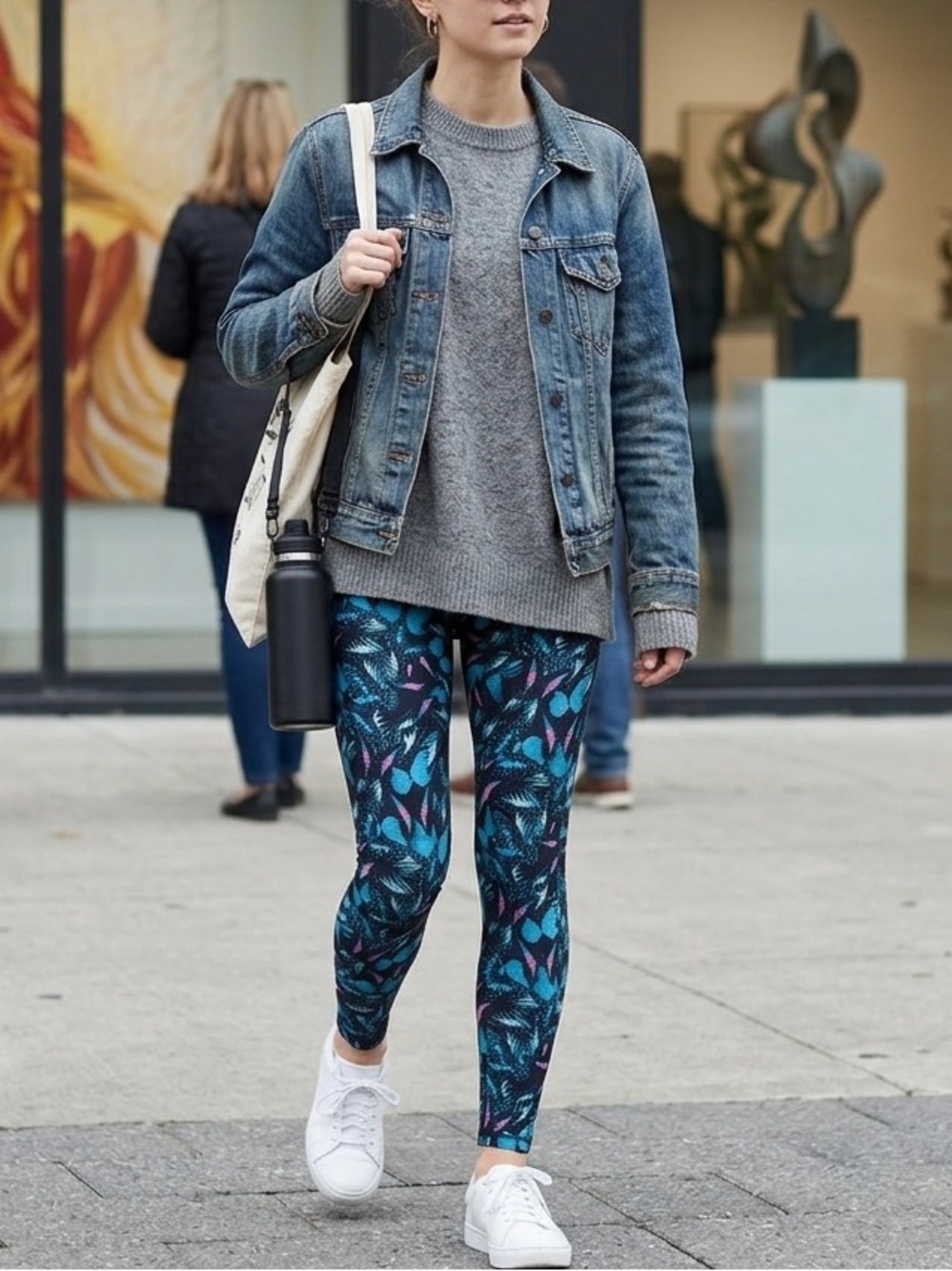 Mossimo Blue Pink Butterfly Print Leggings M